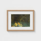 The Cavern - Henry Scott Tuke Art Print / Canvas, Seals Sun-bronzed, Torsos, Oar’s Pale Shaft, Raw Umber Brushwork, Prints