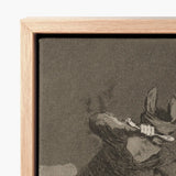 The Chinchillas - Francisco De Goya Art Print / Canvas Light Wood-framed Dark-toned Sketch-style Illustration Figure, Ignorance Gnaws,