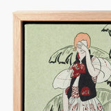 Framed Artwork Stylized Illustration Woman Black Red Patterned Captivating Pochoir Print, Bon Ton Art, Gazette Du
