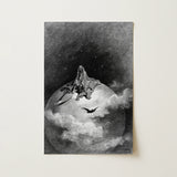 The Death - Gustave Dore Art Print / Canvas Black-and-white Illustrated Grim Reaper Seated Atop Globe, Mercy Carved, Prints