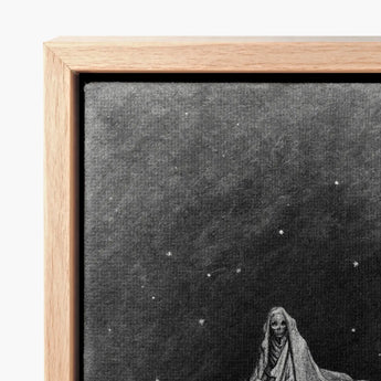 The Death - Gustave Dore Art Print / Canvas Minimalist Black-and-white Skeletal Figure Draped Cloth, Mercy Carved, Prints