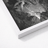 The Fall of Man - Gustave Dore Art Print / Canvas Framed Black-and-white Artwork Dramatic Scene Birds Textured Cracked Milton’s Cosmic