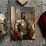 The General - Vintage Gay Military Art Print / Canvas Framed Portrait Man Ornate Silver Gold Armor Red Marvel, Classical Renaissance