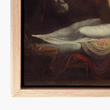 The Nightmare - Johann Heinrich Fussli Art Print / Canvas Framed Reproduction Classical Oil Painting Draped Fabric Soft, Blind Ecstasy,