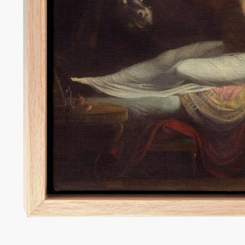 The Nightmare - Johann Heinrich Fussli Art Print / Canvas Framed Reproduction Classical Oil Painting Draped Fabric Soft, Blind Ecstasy,
