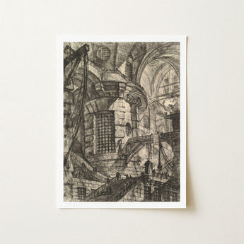 The Round Tower - Giovanni Battista Piranesi Fine Art Print / Canvas Detailed Black-and-white Sketch Intricate Multi-level Stone