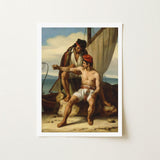 The Sailor’s Tattoo - Constatin Jean Marie Prevost Art Print / Canvas Two Men, Romantic Academician Prévost, Compresses, Entire Maritime