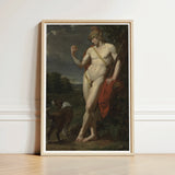 The Shepherd - Jean Baptiste Frederic Desmarais Art Print / Canvas Framed Classical Painting Nude Male Figure Golden Hair Phrygian Helmet