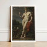 The Shepherd - Jean Baptiste Frederic Desmarais Art Print / Canvas Framed Classical Painting Nude Male Figure Golden Hair Phrygian Helmet