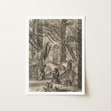 The Staircase with Trophies - Giovanni Battista Piranesi Art Print / Canvas Framed Black-and-white Sketch Intricate Architectural Scene