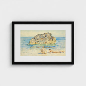 The Sunbathers - Henry Scott Tuke Fine Art Print / Canvas Boyhood’s Transitory Reverie, Tuke’s Brush Unfurls, Sea’s Aquamarine Shimmer