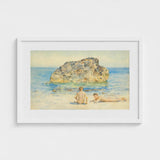 The Sunbathers - Henry Scott Tuke Fine Art Print / Canvas Boyhood’s Transitory Reverie, Tuke’s Brush Unfurls, Sea’s Aquamarine Shimmer