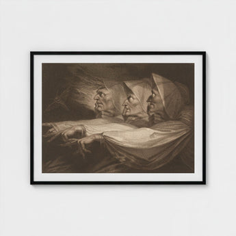 The Weird Sisters - Henry Fuseli Art Print / Canvas Death-head Moth Hovers, John Raphael Smith Mezzotint Prints
