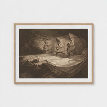 The Weird Sisters - Henry Fuseli Art Print / Canvas Death-head Moth Hovers, John Raphael Smith Mezzotint Prints