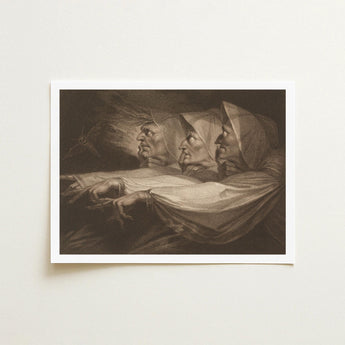 The Weird Sisters - Henry Fuseli Art Print / Canvas Death-head Moth Hovers, John Raphael Smith Mezzotint Prints
