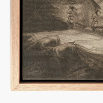 The Weird Sisters - Henry Fuseli Art Print / Canvas Framed Detailed Monochromatic Classical Painting Two Death-head Moth Hovers, John