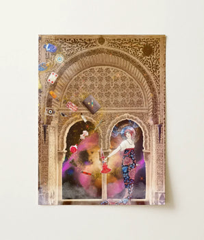 Rectangular Framed Art Print Ornate Arched Doorway Intricate Cosmic Enchantress Bridging, Surreal Myth, Behold Thea