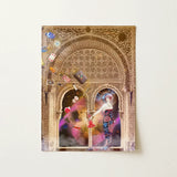 Thea the Space Nymph - Surreal Cosmic Myth Art Print Rectangular Framed Art Print Ornate Arched Doorway Intricate Cosmic Enchantress