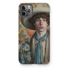 Theodore - Handsome Gay Cowboy Iphone Case, 11 Pro Max / Matte, Phone Case Portrait Young Person Western Cowboy Attire
