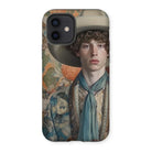 Theodore - Handsome Gay Cowboy Iphone Case, 12 / Matte, Phone Case Portrait Young Person Western Cowboy Attire