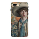 Theodore - Handsome Gay Cowboy Iphone Case, 8 Plus / Matte, Phone Case Portrait Young Person Wide-brimmed Hat Ornate