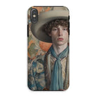 Theodore - Handsome Gay Cowboy Iphone Case, Xs / Matte, Phone Case Portrait Young Person Wide-brimmed Hat Ornate