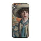 Theodore - Handsome Gay Cowboy Iphone Case, Xs Max / Matte, Phone Case Portrait Young Person Wide-brimmed Hat Ornate
