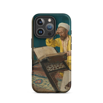 Theologian with Koran - Osman Hamdi Bey Iphone Case, 16 Pro / Matte, Phone Case Painting Man Turban Book