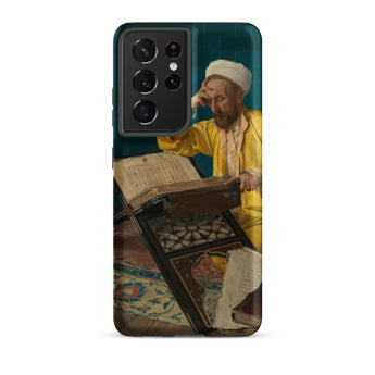 Theologian with Koran - Osman Hamdi Bey Phone Case Samsung Galaxy S21 Ultra / Matte Phone Case Detailed Painting Man Yellow Robe White
