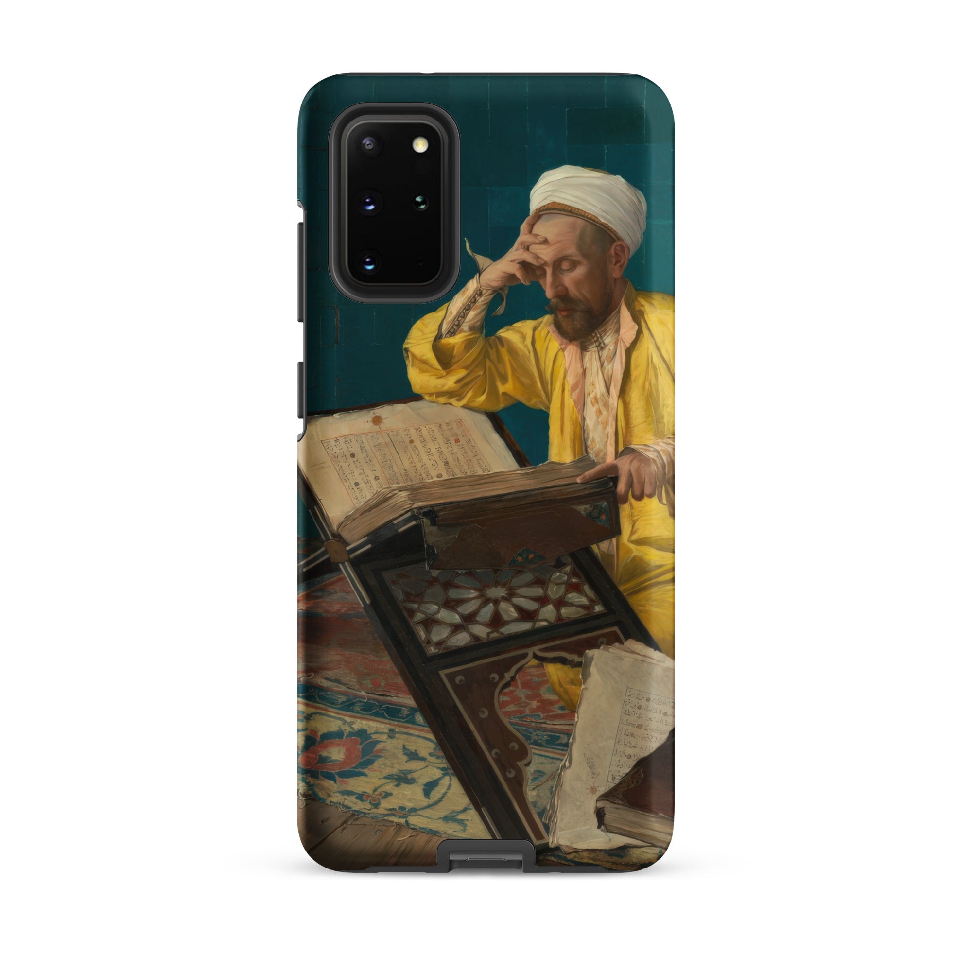 Theologian with Koran Osman Hamdi Bey Samsung Case, Galaxy S20 Plus / Matte, Smartphone Case Classical Painting Man Turban Book