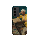 Theologian with Koran - Osman Hamdi Bey Samsung Case, Galaxy S23 / Matte, Dark Green Smartphone Case Classical Painting Man