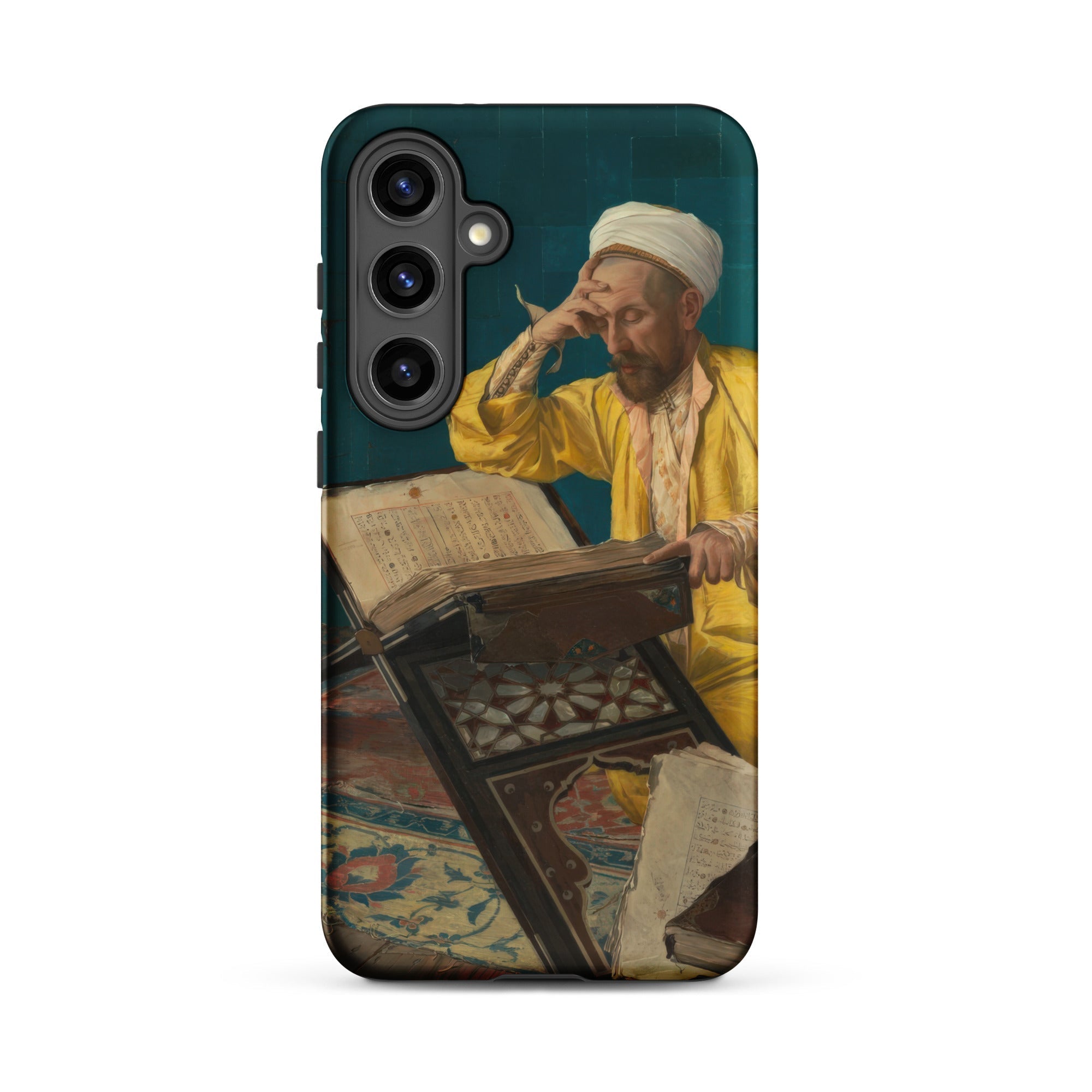 Theologian with Koran Osman Hamdi Bey Samsung Case, Galaxy S24 Plus / Matte, Smartphone Case Classical Painting Man Book