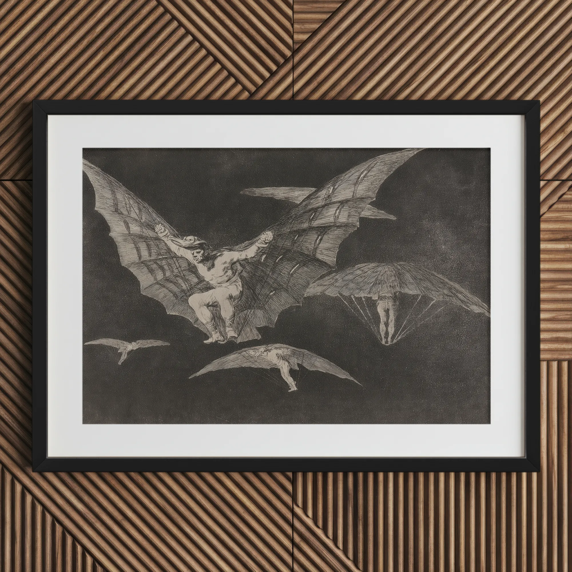 Where There’s a will Way - Francisco De Goya Art Print, 30x20’’ / 76x51cm / Black Frame / 2’’ Matboard, Framed Black White Print