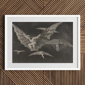 Where There’s a will Way - Francisco De Goya Art Print, 30x20’’ / 76x51cm / White Frame / 2’’ Matboard, Framed Dark Figures