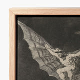 Framed Canvas Print Detailed Black-and-white Illustration Muscular Figure Goya Captures, Etched Copper, Madness Sharing