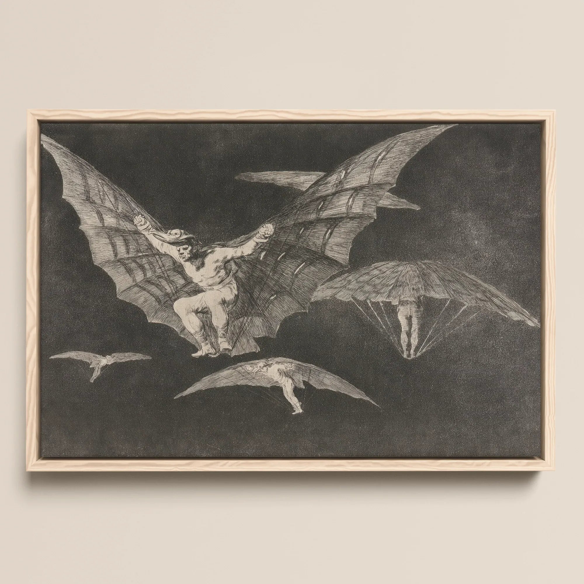 Where There’s a will Way - Francisco De Goya Framed Canvas, 18x12’’ / 46x31cm / Natural Floating Frame, Framed Print Mythological Figures