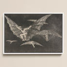 Where There’s a will Way - Francisco De Goya Framed Canvas, 18x12’’ / 46x31cm / White Floating Frame, Framed Black White Print Figures