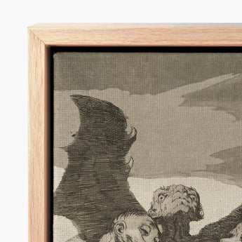 They Spruce Themselves Up - Francisco De Goya Art Print / Canvas Framed Artwork Dark Textured Illustration Grotesque Figures Muted Three