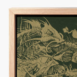 Framed Artwork Detailed Stylized Illustration Sea Creatures Beige Arthur Rackham, Art Print, Tarnished Ochre