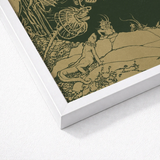 Framed Artwork Detailed Sepia-toned Illustration Fantastical Creatures Landscapes Arthur Rackham, Art Print, Tarnished Ochre