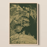 They’d such Very Odd Heads and Tails - Arthur Rackham Framed Canvas, 12x18’’ / 31x46cm / Natural Floating Frame, Framed Fantastical