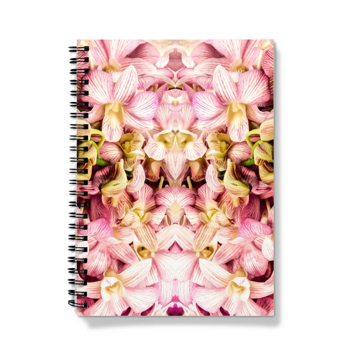 Think Pink - Kaleidoscopic Orchid Art Notebook A5 - Graph Paper Notebooks & Notepads