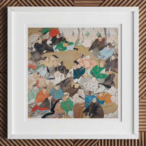 Thirty-six Poetic Immortals - Ikeda Koson Art Print, 12x12’’ / 31x31cm / White Frame / 2’’ Matboard, Framed Traditional Japanese Ukiyo-e