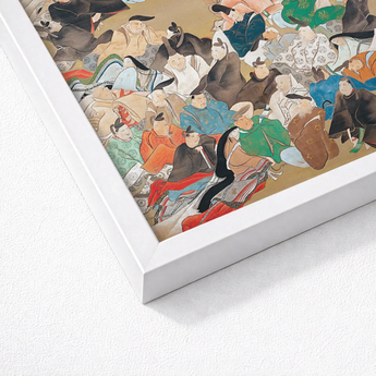 Thirty-six Poetic Immortals - Ikeda Koson Art Print / Canvas Framed Japanese Ukiyo-e Vibrant Crowded Scene Traditionally, Imperial Stanza