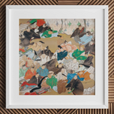 Thirty-six Poetic Immortals - Ikeda Koson Art Print / Canvas White Framed Artwork Group People Traditional Attire Ikeda Koson, Thirty-six