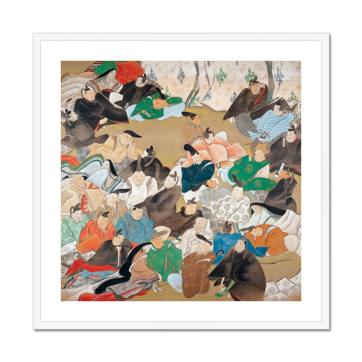 Thirty Six Poetic Immortals Ikeda Koson Art Print, Crowd People Traditional Clothing