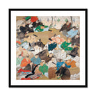 Thirty Six Poetic Immortals Ikeda Koson Art Print, Framed Japanese Painting Seated Figures