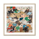 Thirty Six Poetic Immortals Ikeda Koson Art Print, Framed Japanese Painting Seated Figures