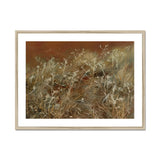 Thistles - John Singer Sargent En Plein Air Art Print, Delicate White Wildflowers Dried Grasses Reddish-brown Backdrop