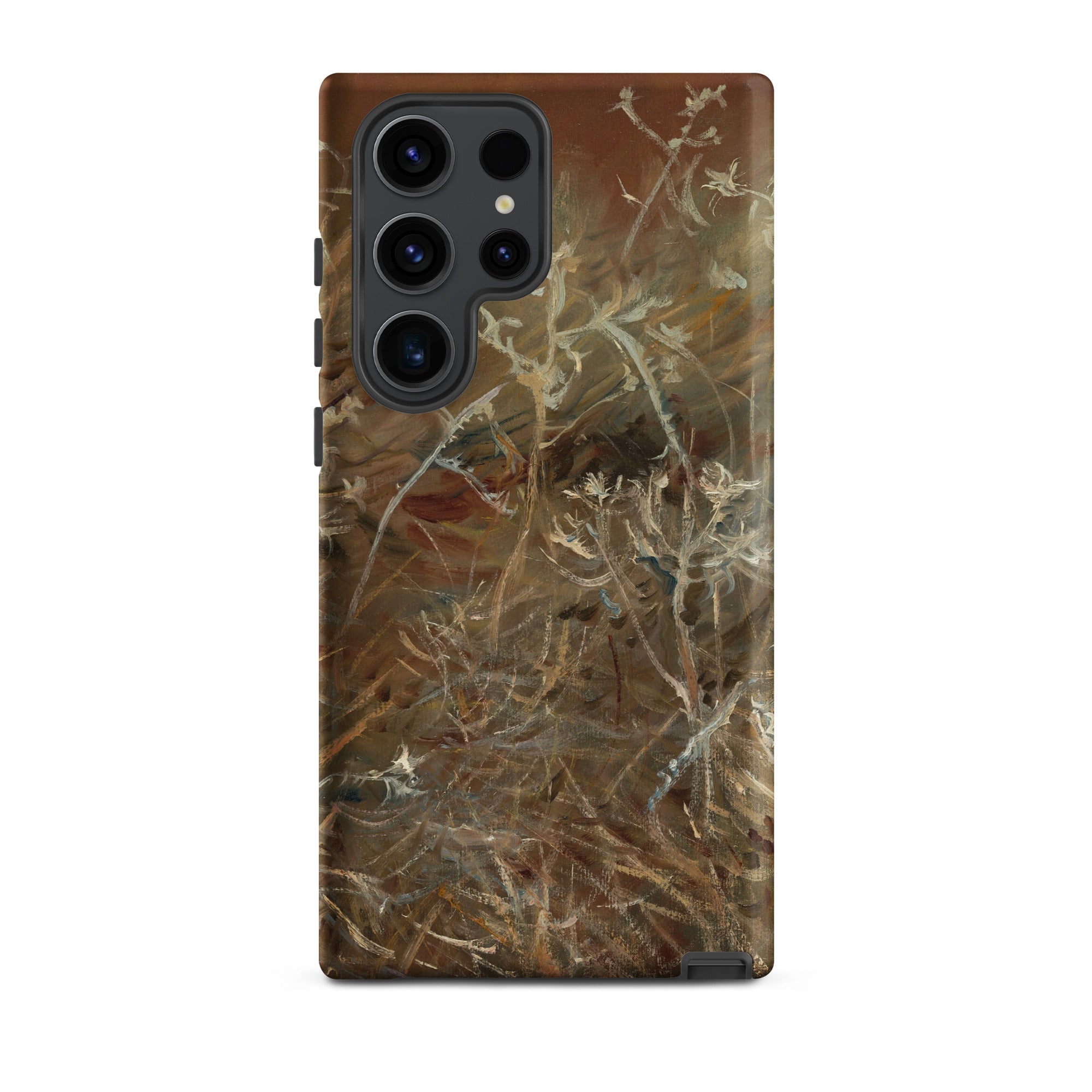Thistles John Singer Sargent Samsung Case, Galaxy S23 Ultra / Matte, Brown Smartphone Case Textured Artistic Design Dried Plants